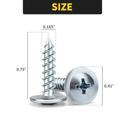 Truss Head Wood Screws #8 x 3/4 Inch, 125PCS, FIXLINK Self Tapping Screws - color: Silver, size: #8 x 3/4"