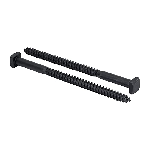 Rustic Square Lag Screws, Ruspert Weatherproof Coating, Black Exterior Lag Bolts, 3/8 x 6-Inch, (Pack of 25) - size: 3/8" x 6", style: Black Ruspert Coating (Outdoor Use)