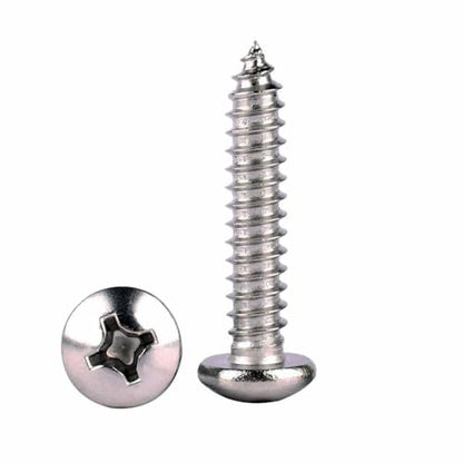 50Pcs #14 x 1-1/2" Phillips Pan Head Wood Screws 304 Stainless Steel 18-8 Self Tapping Screw - size: #14 x 1-1/2" (50pcs)