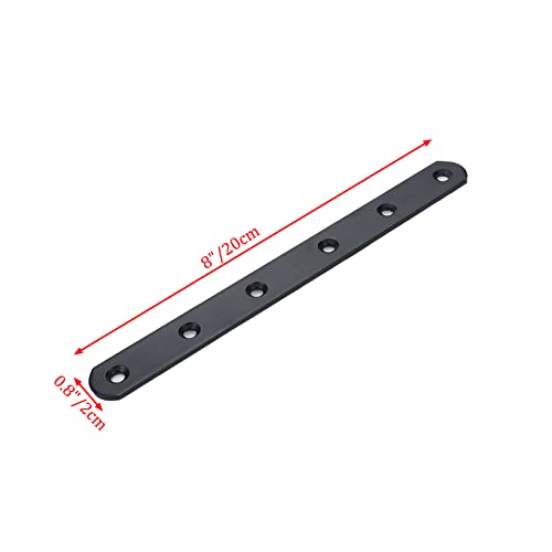 Straight Braces 8-inch Length, Black -4pcs - size: 8" x 0.8"