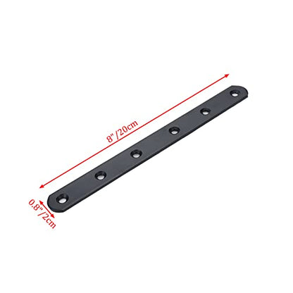Straight Braces 8-inch Length, Black -4pcs - size: 8" x 0.8"