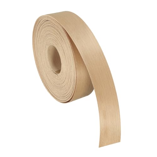 uxcell 1-1/2 Inch x 49ft Wood Veneer Edge Banding, Pre-Glued Flexible Beech Edging Strips, Iron on with Hot Melt Adhesive Wood Tape for Cabinet Repair and Furniture Restoration - size: 1-1/2 Inch x 49ft