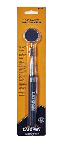 Mayhew Tools 17951 Diameter Inspection Mirror, 1-1/4", Black