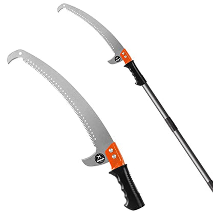 10FT Pole Saw for Tree Trimming 2-in-1 Hand Saw Steel Blade Tree Pruner - size: 10 FT
