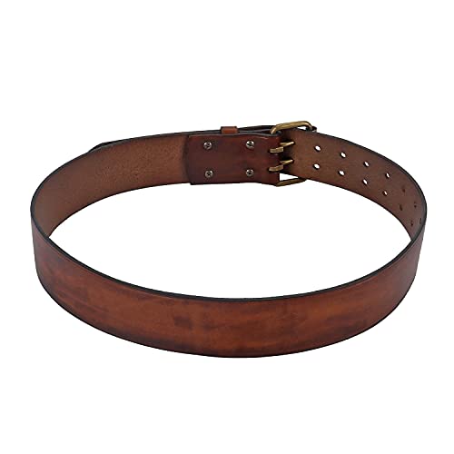 Leather Men Tool Belt -Adjustable Double Prong Buckle 2" Wide for Workshop