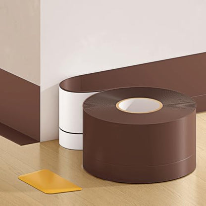 RONSEN Vinyl Peel and Stick Baseboard Molding Trim 32.8 ft - color: Brown, size: 32.8 ft