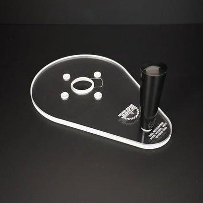 WOOD GRAIN JUNKIE® TrimFit Pro® 6”x9” Single Grip Router Base Plate Compatible with Milwaukee M18 FUEL 2723-20 – Pre-Drilled, 3/8” Thick Clear Cast Acrylic Router Base Accessory, Made in USA