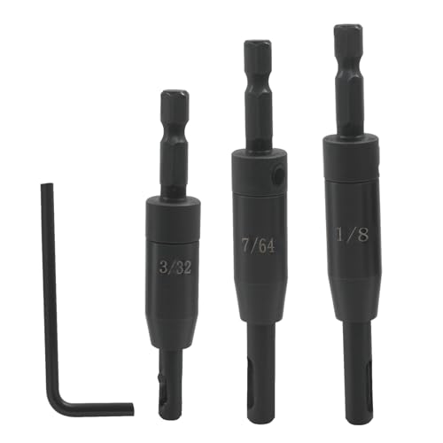 3 Pcs Self Centering Drill Bit Set, 3/32",7/64",1/8"