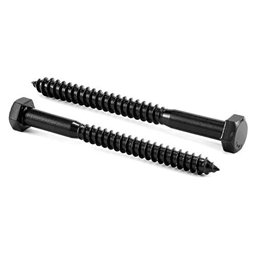 5/16" x 3-1/2" Hex Head Lag Screws Bolts 20Pcs 304 Stainless Steel 18-8, Partial Thread, Hexagon Head Wood Screws by Black Oxide by SG TZH - size: 5/16" x 3-1/2"