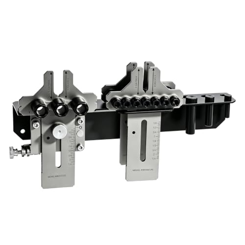 08359 Stainless Steel Dowel Jig Kit, Precision Woodworking Doweling Jig with 90 Degree Angle Bracket, 1/4" 3/8" 1/2" Dowel Hole Drilling Guide Locator for Furniture Cabinet Joinery DIY Wood Projects