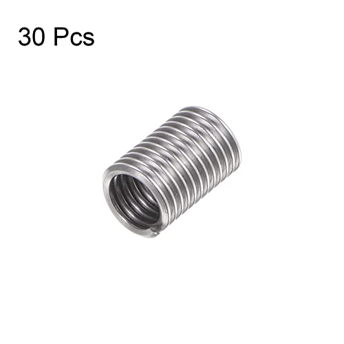 HARFINGTON 30pcs Wire Threaded Inserts 10#-24 UNC 3D 14.4mm 304 Stainless Steel Helical Coiled Wire Thread Sleeve - size: 10#-24 UNC