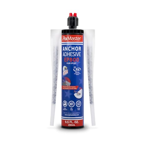 Multi Purpose 2-Part Pure Epoxy 9.5oz - Highest Rated Strength for Anchoring & Crack Repair - ICC Approved - Long Term Temperature & Water Resistance - Made in the USA - Grey Color
