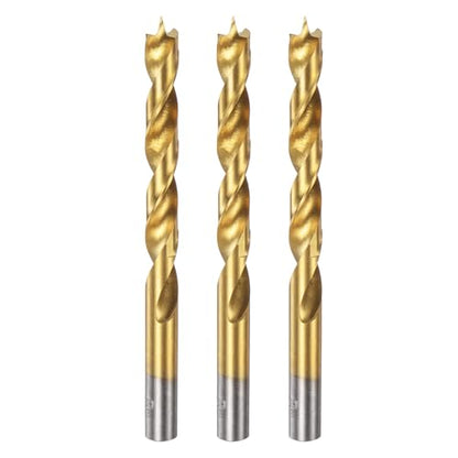 HARFINGTON 3pcs Brad Point Drill Bit 9.5mm/3/8 Dia Straight Round Shank - size: 9.5mm