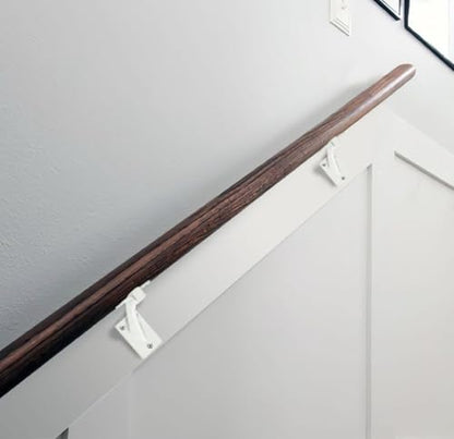 KHTUMEWARE 4 Pack 3 inch White Handrail Stair Brackets - Heavy-Duty Zinc Alloy Staircase Handrail Supports, Suitable for Home Stairs and Balcony Guardrails - color: White