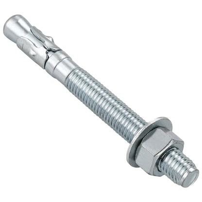 Wensilon 1/2x4-1/4" 10Pcs Inch Standard Fasteners for Heavy-Duty Zinc Wedge Anchors for Cement and Concrete - size: 1/2x4-1/4"