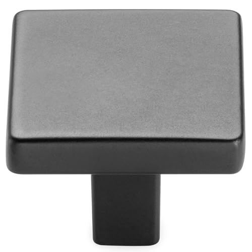 KOOFIZO 10 Pack Matte Black Cabinet Knobs Square Single Hole Pulls K03 - color: Black, size: Knob 1 - 10Pcs