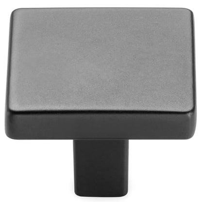 KOOFIZO 10 Pack Matte Black Cabinet Knobs Square Single Hole Pulls K03 - color: Black, size: Knob 1 - 10Pcs
