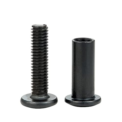 40 Sets Black Furniture Connector Bolts M6x25mm Binding Screws for Wood - color: M6x25mm-Black-D