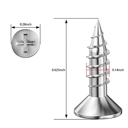 Wensilon (700Pcs) #6x5/8 Wood Screw Quick Metal Self Tapping Flat Head 304 Stainless Steel - color: Silver, size: #6x5/8