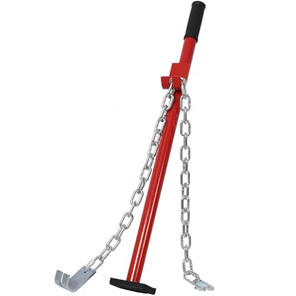 30 Inch Pulling Stick Tool for Car Dent Repair Heavy Duty Dent Puller for Bumper Body Hood Deck Universal Auto Body Tool with Chain and Rubber Pad Red
