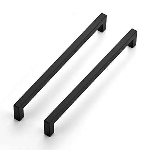 Ravinte Matte Black Square Cabinet Handles Drawer Pulls 10 Inch 18 Pack - color: Matte Black