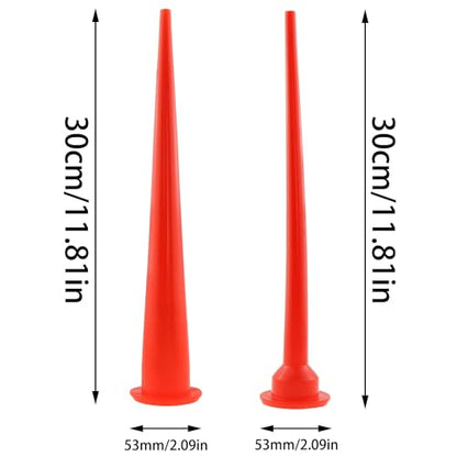 2PCS Plastic Caulking Gun Extension Plug Nozzle Tip Tool Red Structural Adhesive Nozzle Tip Nozzle 30cm Thick Nozzle and 30cm Thin Long Nozzle Each 1PC