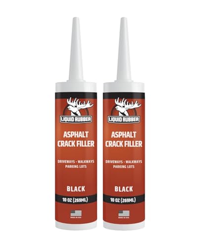 Liquid Rubber Self-Leveling Asphalt Driveway Crack Filler, 10oz, 2-Pack - style: 2 Pack