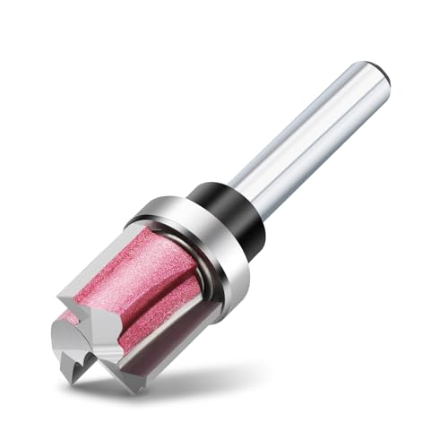 3-Flute Top Bearing Flush Trim Bit 1/4" Shank 5/8" Dia 9/16" Cut Length - size: 5/8"Dia x 9/16" x 1/4"Sh, style: Top Bearing