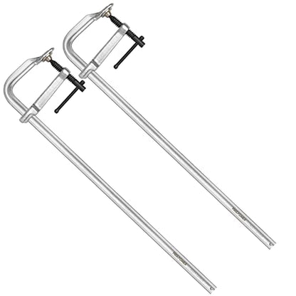MAXPOWER 24-inch F Clamp, 4-3/4" Throat, Forged Full Steel Bar Clamp - size: 24" (2-Pc)