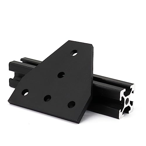 8 Sets 1010 Aluminum Extrusion T Slot Corner Bracket 10 25 Series Extruded Hardware T Shape Joint Plate with Nut Bolt for 10/10 1 Inch Black Aluminum Profile Connector Accessories - style: 10 set T bracket with m5