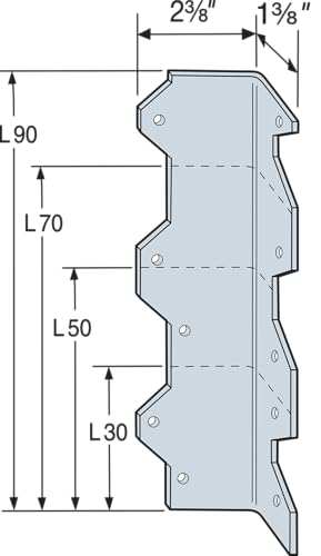 Simpson Strong-Tie L90 9 in. 16-Gauge Galvanized Reinforcing L Angle (Pack of 50) - size: 50 Pack