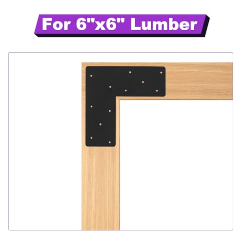 2 Pcs 13.2"x 5"L Shape Flat Bracket for Pergola - style: L Shape Flat Bracket