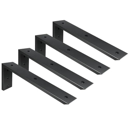 WINKER Countertop Support Bracket 4 Pack Heavy Duty 1/2" Thick Hidden L Shelf Bracket 16" x 6" x 2.5" Metal Corbels for Quartz/Granite/Wood/Concrete/Laminate Countertops, Black - size: 16″x6″x2.5″-1/2" thick, style: Black-4Pack