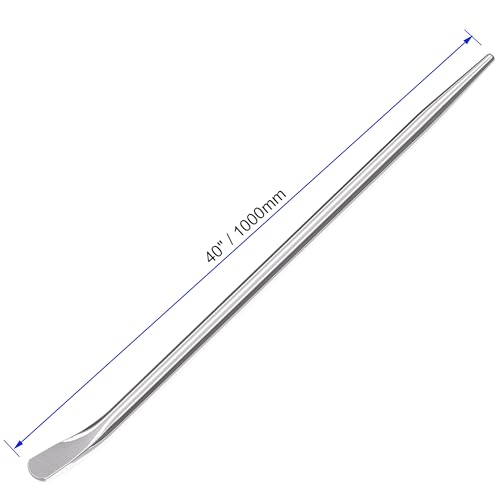40"(1000mm）Aligning Pry Bar Round Crowbar Sleever Bar with Round Section for Prying and Alignment, CR-V(40 Inch) - size: 40 Inch