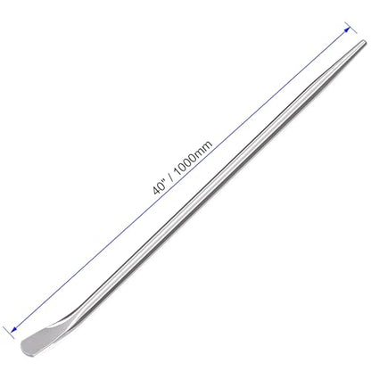 40"(1000mm）Aligning Pry Bar Round Crowbar Sleever Bar with Round Section for Prying and Alignment, CR-V(40 Inch) - size: 40 Inch