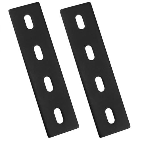 2PCS Black Heavy-Duty Flat Repair Plate 6x1.5 Inch Adjustable