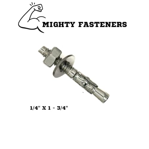Mighty Fasteners 304 Stainless Steel Wedge Anchors 1/4" X 1-3/4" - 25 Pack - size: 1/4" X 1-3/4"