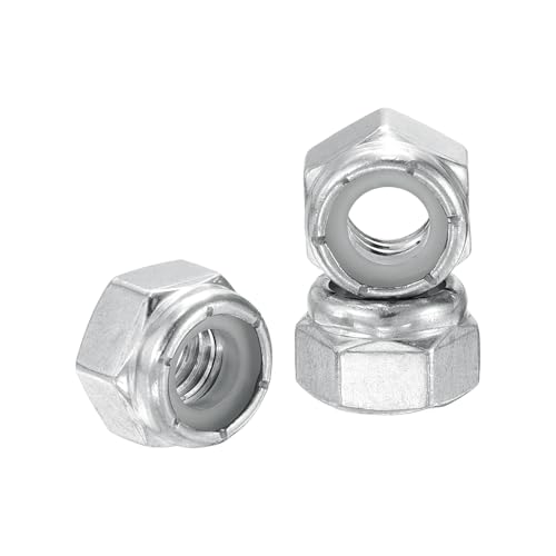 50Pcs 5/16"-18 Nylon Locking Hex Nuts 304 StainlessSteel Silver - color: Silver, size: 5/16"-18