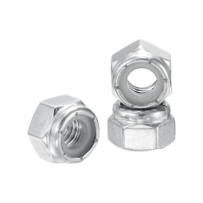 50Pcs 5/16"-18 Nylon Locking Hex Nuts 304 StainlessSteel Silver - color: Silver, size: 5/16"-18