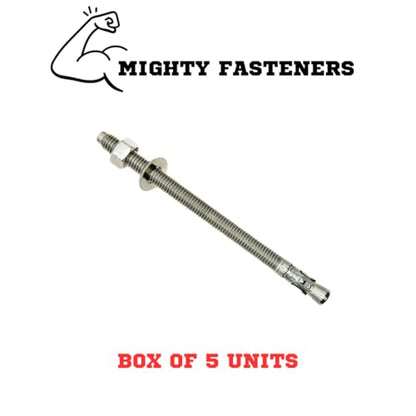 Mighty Fasteners 304 Stainless Steel Wedge Anchors 1/2" X 7-1/2" - 5 Pack - size: 1/2" X 7-1/2"