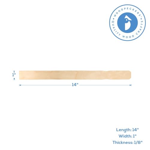 14 Inch Paint Sticks, Box of 25 Hardwood Paint Stirrers, Wood Mixing Paddles for Epoxy or Resin, Garden or Library Markers by Woodpeckers - size: 14 inch