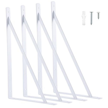 HOME MASTER HARDWARE 20x13 Inch Heavy Duty Shelf Brackets, White 4 Pack - color: White, size: 20 inch x 13 inch-4pcs