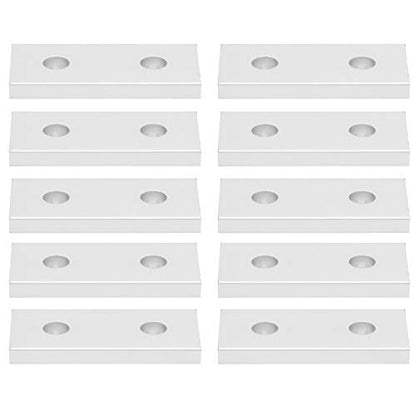 Joining Plate, Pack of 10 Aluminum Flat Connecting Plate Reinforcement Vertical Connection Tool Rectangular 2 Hole Placement Joining Plate for Construction Industry (2020) - size: 2020