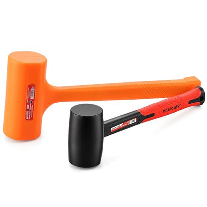MAXPOWER 2PCS Rubber Mallet Set, 5LB Dead Blow Hammer & 16oz Rubber Mallet - size: 5lb 16oz
