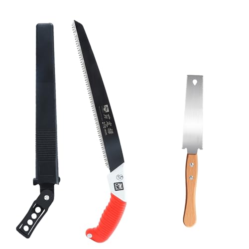 Wooden SawSet, Including One Medium Length Cutting Saw 10.5" and One Double-Sided Saw 6",for Home Pruning, Logging, Woodworking,Landscaping. - style: Medium Length Saw+small Saw
