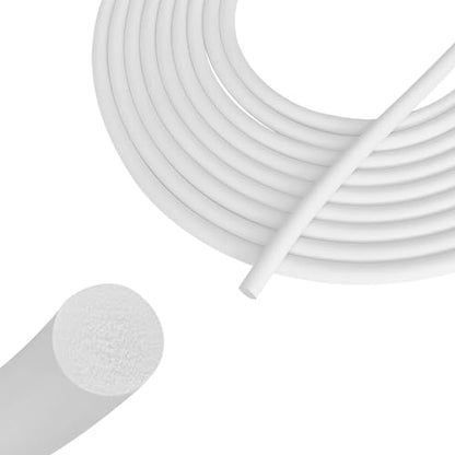 Backer Rod 1/4 Inch, EPDM Rubber Foam Caulk Saver 16.4' White Weather Strip Seal for Concrete Joints, Wall Cracks, Driveway and Joint Fillers. - style: White-16.4'
