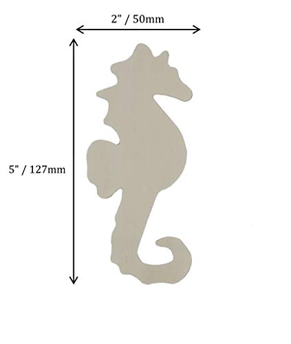 Creative Hobbies® 4 Inch Unfinished Wooden Shapes - Ready to Paint or Decorate Seahorse Shapes | 12 Pack - size: 4 Inch - Seahorse