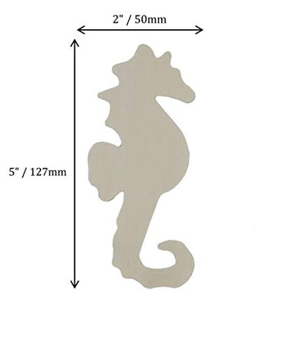 Creative Hobbies® 4 Inch Unfinished Wooden Shapes - Ready to Paint or Decorate Seahorse Shapes | 12 Pack - size: 4 Inch - Seahorse