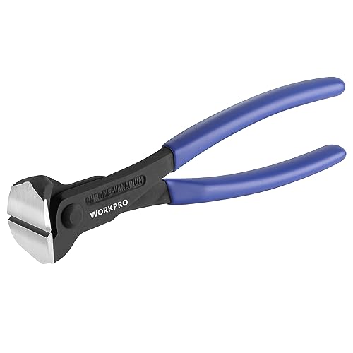 WORKPRO 8 Inch Nail Puller, End Cutting Pliers - Black Finish CR-V Steel - size: Large
