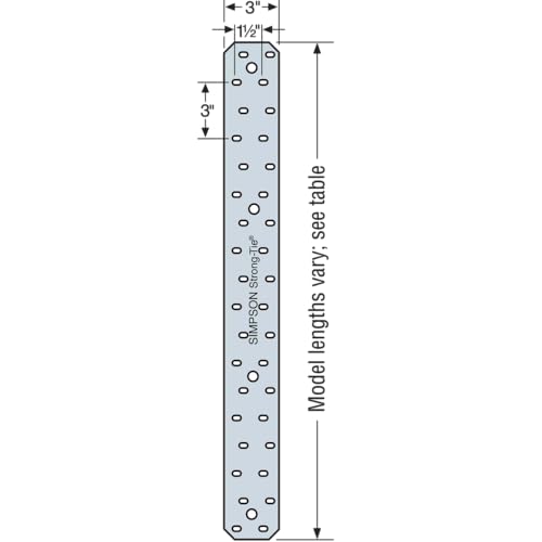 Simpson Strong-Tie MSTC28 MSTC 28-1/4 in. 16-Gauge Galvanized Medium Strap (Pack of 10)